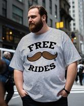 FREE MUSTACHE RIDES Men's Plus Size Short Sleeve T-Shirt